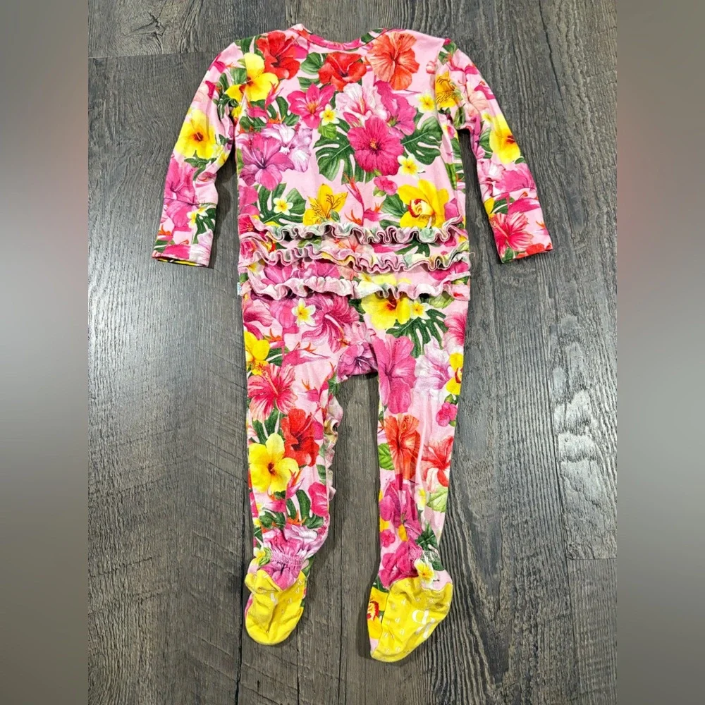POSH PEANUT Malana Ruffled Footie One-Piece